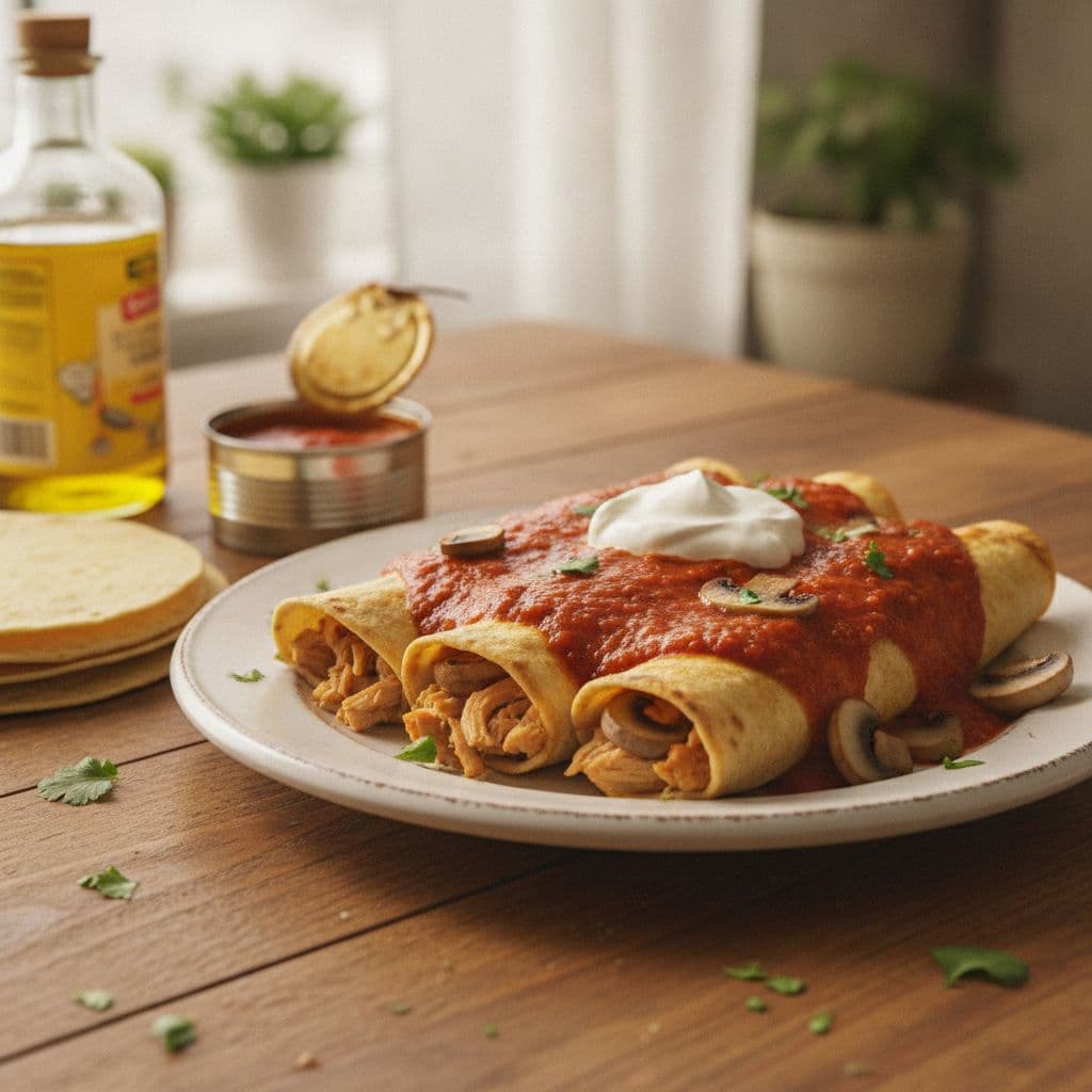 chicken and mushroom enchiladas